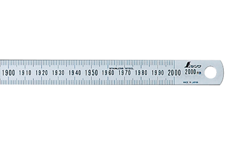 シンワ測定(Shinwa Sokutei) 細巾 直尺 シルバー 200cm 13293 計測、検査
