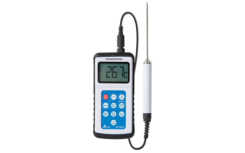 デジタル温度計 Ｈ－３ 最高・最低隔測式プローブ 防水型 - シンワ測定
