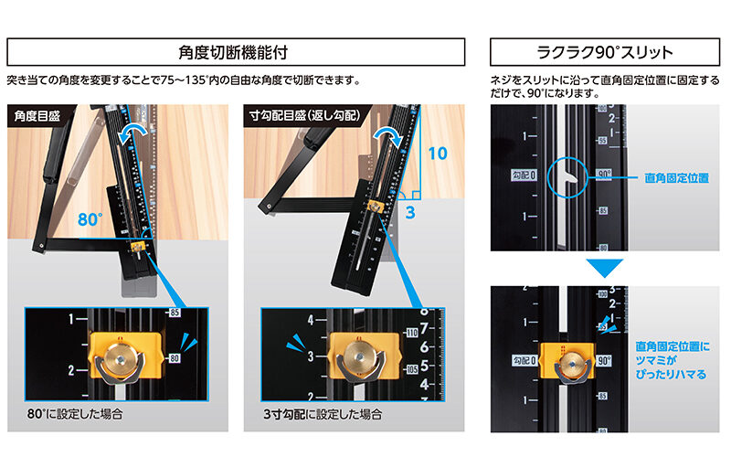 丸ノコガイド定規  たためるエルアングルＮｅｘｔ１．２ｍ角度切断機能付