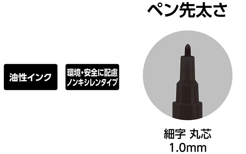 工事用  超耐久ペイントマーカー  細字  丸芯  黒