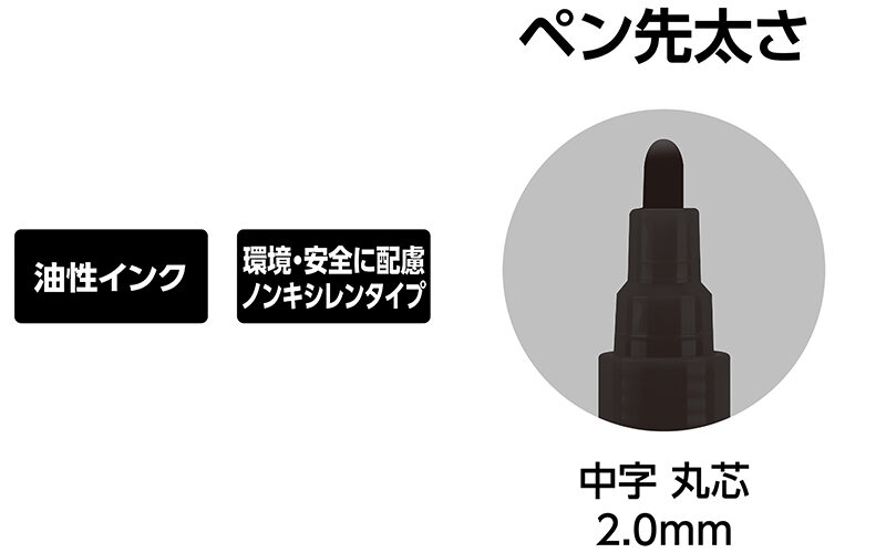 工事用  超耐久ペイントマーカー  中字  丸芯  黒